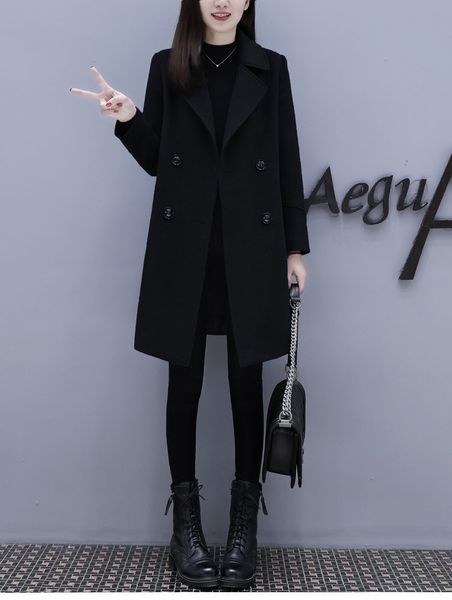 2021 new womens double breated button lapel neck coats jacket outerwear fashion soft long wool blend peacoat i1v5, Black
2021 new womens double breated button lapel neck coats jacket outerwear fashion soft long wool blend peacoat i1v5, Black