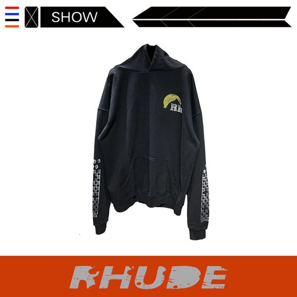 hip hop rap street tide rhud hooded sweater manager rhude wash water to make old hoods, Black
hip hop rap street tide rhud hooded sweater manager rhude wash water to make old hoods, Black