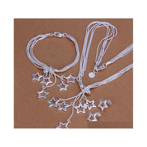 fashion jewelry set 925 silver star necklace & bracelet & earrings for women party gifts shipping fjr7h, Black
fashion jewelry set 925 silver star necklace & bracelet & earrings for women party gifts shipping fjr7h, Black