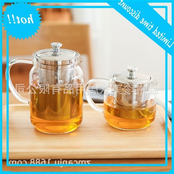 heat resistant high borosilicate glass stainless steel filter household flower teapot tea set
heat resistant high borosilicate glass stainless steel filter household flower teapot tea set