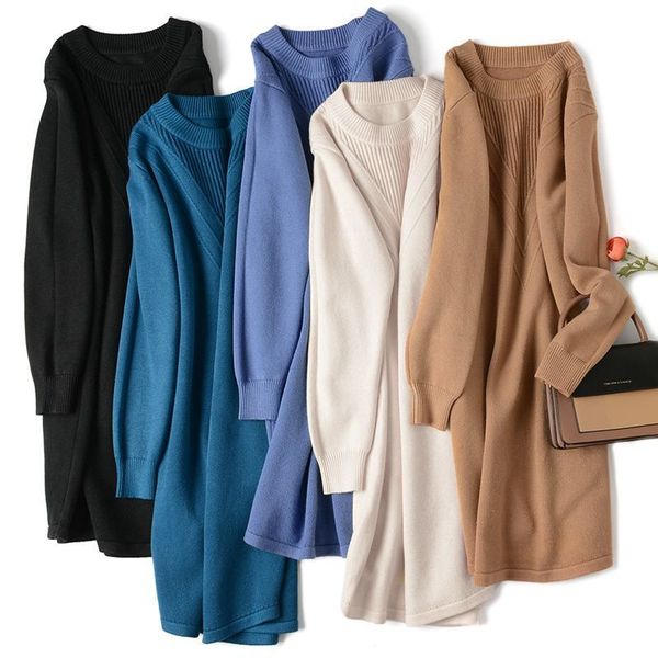 gigogou solid knit women pullovers and sweaters long sleeve female jumper autumn winter thick warm knitwear medium long sweaters lj201126, White;black
gigogou solid knit women pullovers and sweaters long sleeve female jumper autumn winter thick warm knitwear medium long sweaters lj201126, White;black
