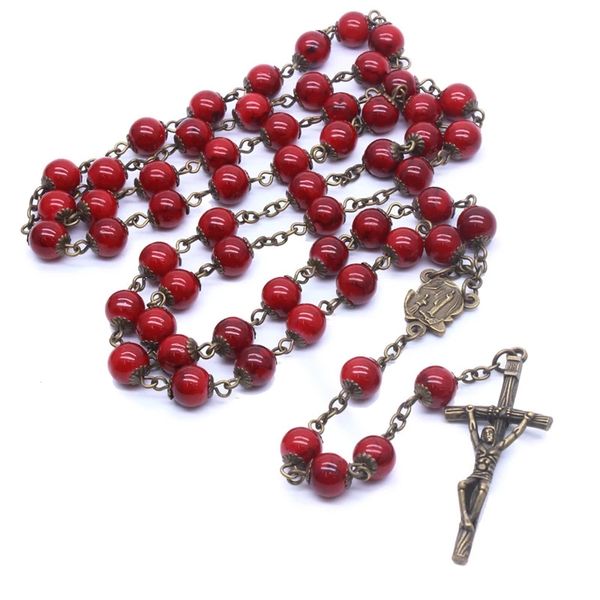vintage catholic religious jewelry christian ancient bronze glass beads long pendant cross rosary necklace, Silver
vintage catholic religious jewelry christian ancient bronze glass beads long pendant cross rosary necklace, Silver