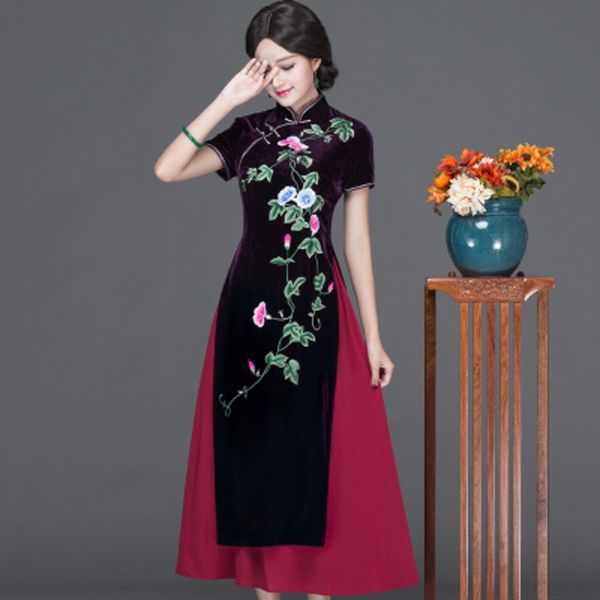 cbjbc audrey cheongsam style chinese improved stand cheongsam velvet collar embroidery dress dressembroidered dress slim fashion 7zpfa, Black;gray
cbjbc audrey cheongsam style chinese improved stand cheongsam velvet collar embroidery dress dressembroidered dress slim fashion 7zpfa, Black;gray