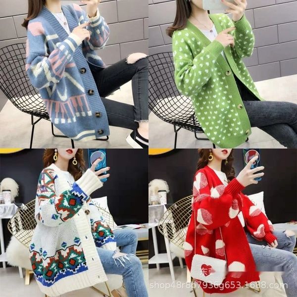 autumn and winter loose coat sweater korean women's knitted sweater coat miscellaneous women's cardigan batch xq8fr, White;black
autumn and winter loose coat sweater korean women's knitted sweater coat miscellaneous women's cardigan batch xq8fr, White;black