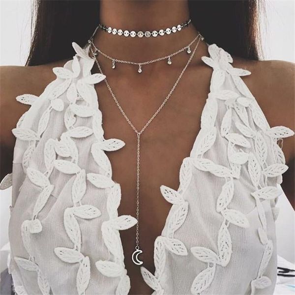 bohemian moon sequins crystal choker necklace for women necklace pendant on neck chocker jewelry gift, Silver
bohemian moon sequins crystal choker necklace for women necklace pendant on neck chocker jewelry gift, Silver