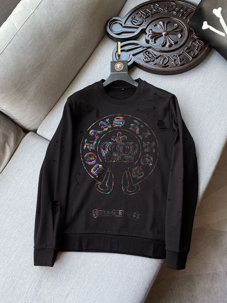 fashion brand ch crosin men's loose round neck pullover sweater horseshoe print sequin pierced lovers long sleeve, Black
fashion brand ch crosin men's loose round neck pullover sweater horseshoe print sequin pierced lovers long sleeve, Black