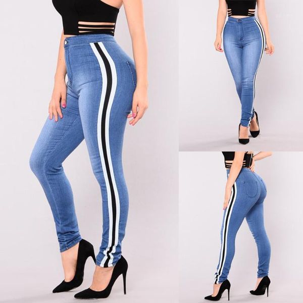 fashion women casual splice jeans spring high waist stretch slim pencil jeans ropa mujer stripe plus size showing body g31, Blue
fashion women casual splice jeans spring high waist stretch slim pencil jeans ropa mujer stripe plus size showing body g31, Blue