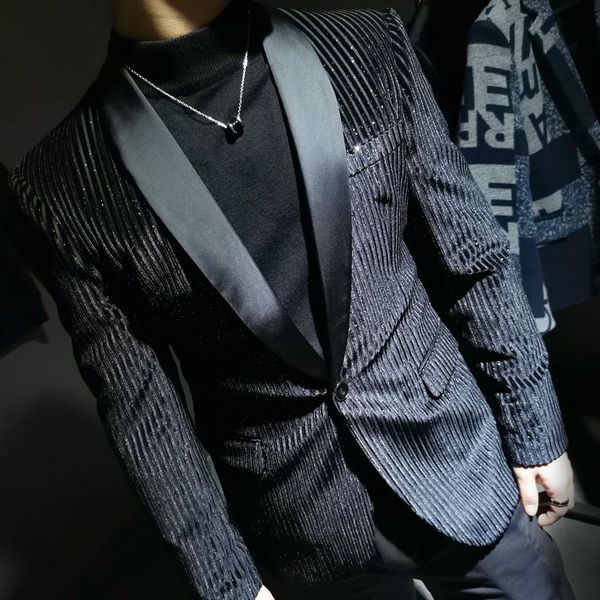 2020 style of korean velvet gold stripe stage attire singer elegant blazers for blazer black man suit hombre 7k5o, White;black
2020 style of korean velvet gold stripe stage attire singer elegant blazers for blazer black man suit hombre 7k5o, White;black