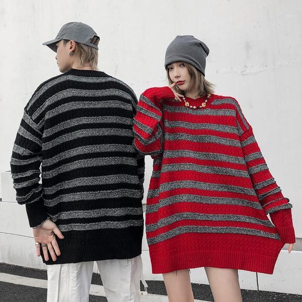 harajuku color match striped streetwear sweaters men and women pullover crew neck oversize casual sweater knitted loose 1, White;black
harajuku color match striped streetwear sweaters men and women pullover crew neck oversize casual sweater knitted loose 1, White;black