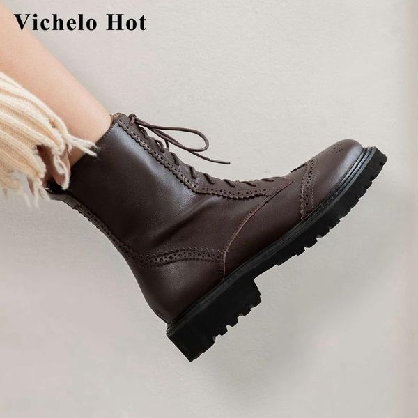 vichelo british school genuine leather preppy style carving round toe med heel zipper young girls cozy basic ankle boots l88, Black
vichelo british school genuine leather preppy style carving round toe med heel zipper young girls cozy basic ankle boots l88, Black