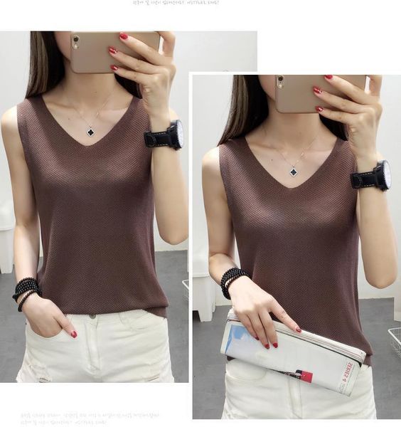 2021 new tanks women fashion summer knitted vest t shirts tank solid cotton sleeveless camisole womens vestido, White
2021 new tanks women fashion summer knitted vest t shirts tank solid cotton sleeveless camisole womens vestido, White