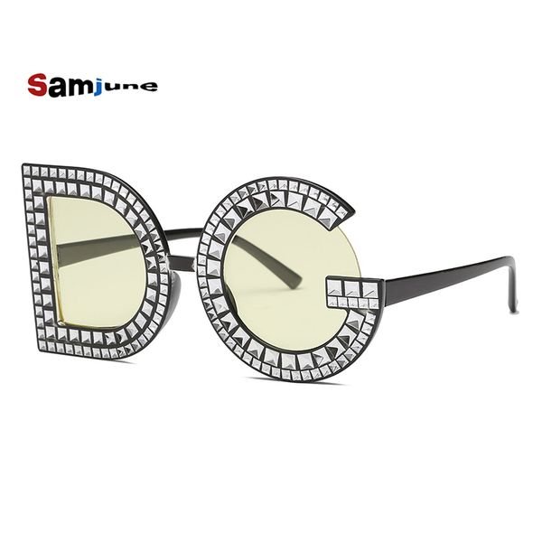 brand samjune oversized men's new fashion diamond sunglasses letter rhinestone shades glasses pink yellow lens 5 colors
brand samjune oversized men's new fashion diamond sunglasses letter rhinestone shades glasses pink yellow lens 5 colors