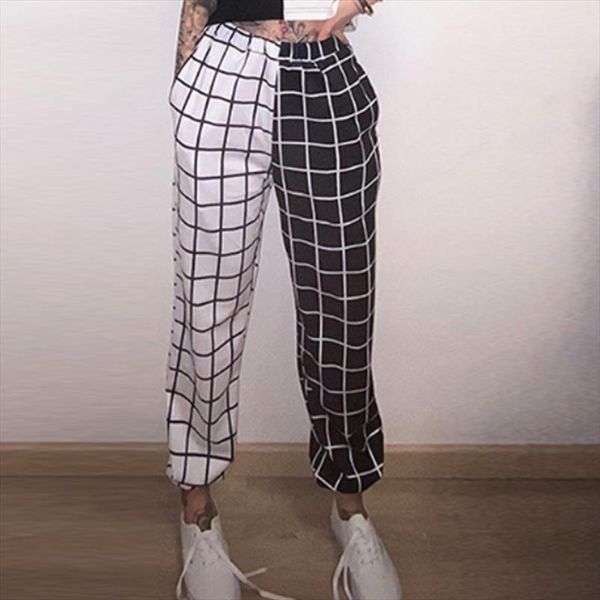 plaid patchwork women jogger pants streetwear high waist elastic female trousers 2020 new summer hip hop ladies bottoms pants, Black;white
plaid patchwork women jogger pants streetwear high waist elastic female trousers 2020 new summer hip hop ladies bottoms pants, Black;white