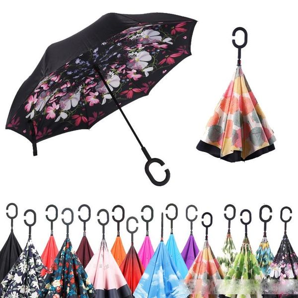 new windproof reverse folding double layer inverted chuva umbrella self stand inside out rain protection c-hook hands for car
new windproof reverse folding double layer inverted chuva umbrella self stand inside out rain protection c-hook hands for car