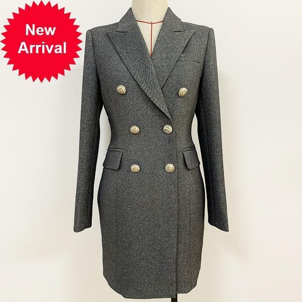 high 2021 quality vintage female summer office ladies fashion double-breasted gray mini dress in long sleeves elegant luxury clothes 73jp, Black;gray
high 2021 quality vintage female summer office ladies fashion double-breasted gray mini dress in long sleeves elegant luxury clothes 73jp, Black;gray