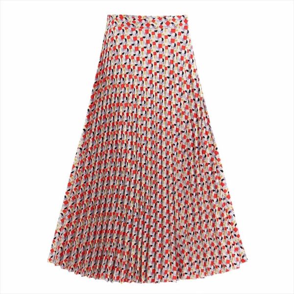 new 2020 women chic geometric print pleated skirt side zipper european style ankle length female casual long skirts mujer, Black
new 2020 women chic geometric print pleated skirt side zipper european style ankle length female casual long skirts mujer, Black
