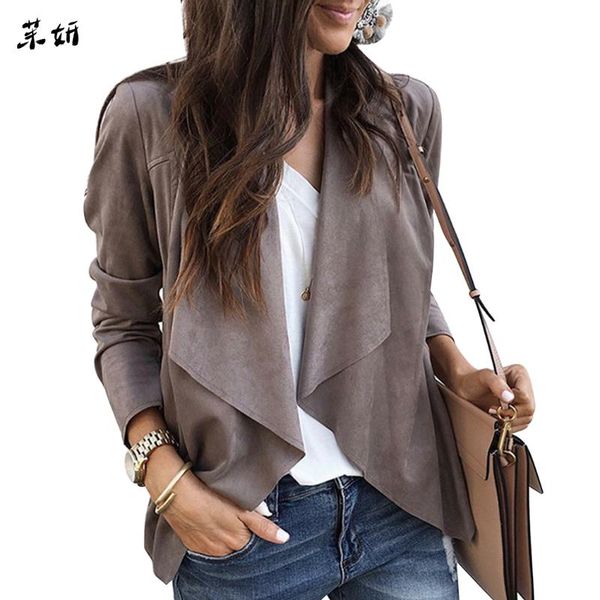 new faux suede cardigan women jacket irregular lapel long sleeve thin coat biker bomber jackets outwear female streetwear, Black;brown
new faux suede cardigan women jacket irregular lapel long sleeve thin coat biker bomber jackets outwear female streetwear, Black;brown