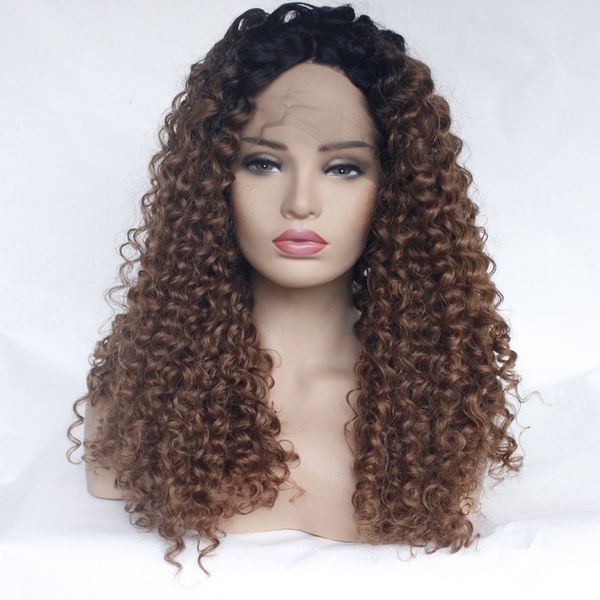 marquesha heat resistant fiber hair synthetic wig ombre tight curly synthetic lace front wigs for black women, Black;brown
marquesha heat resistant fiber hair synthetic wig ombre tight curly synthetic lace front wigs for black women, Black;brown
