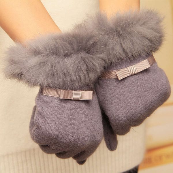 hair gloves rabbit new mouth women' ribbon bow autumn winter warm wool cashmere mittens, Blue;gray
hair gloves rabbit new mouth women' ribbon bow autumn winter warm wool cashmere mittens, Blue;gray