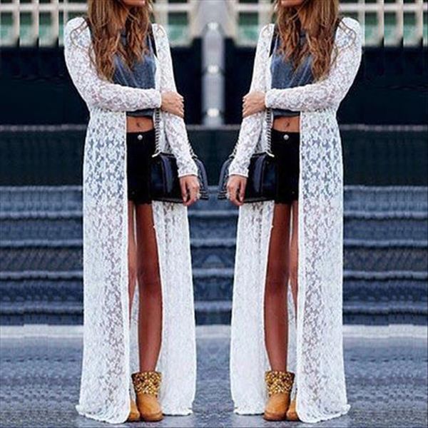 women ladies summer long sleeve beach lace cardigan blouse long drop shipping good quality, White
women ladies summer long sleeve beach lace cardigan blouse long drop shipping good quality, White