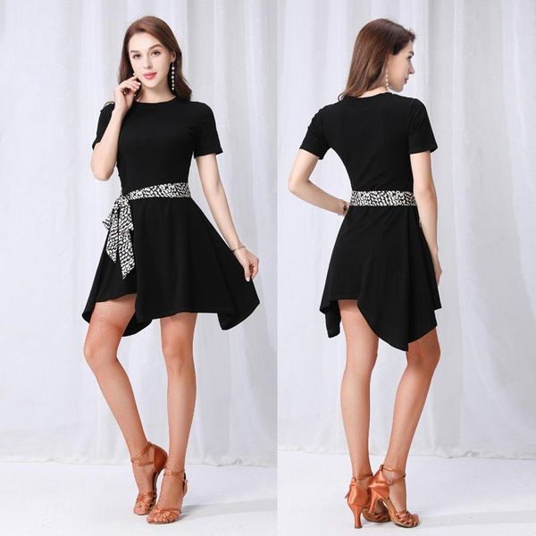 stage wear latin dance dress for women tango rumba cha samba performance black short sleeve competition dresses sl1895, Black;red
stage wear latin dance dress for women tango rumba cha samba performance black short sleeve competition dresses sl1895, Black;red