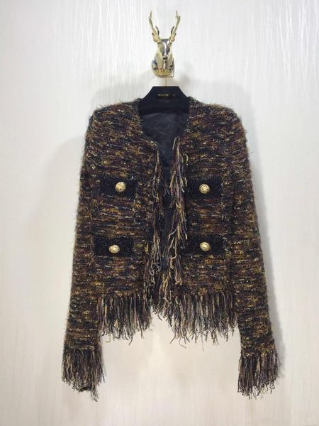 women's jackets 2021fw luxury women spring autumn tassel tweed coat jacket for ladies chic outerwear rmsx 11.14, Black;brown
women's jackets 2021fw luxury women spring autumn tassel tweed coat jacket for ladies chic outerwear rmsx 11.14, Black;brown