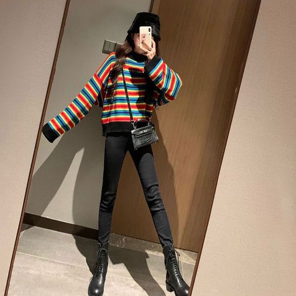 autumn 2020 new korean loose lazy style knitting rainbow sweater slim leg two piece jeans and jeanssweater jeans set phzqq, Gray
autumn 2020 new korean loose lazy style knitting rainbow sweater slim leg two piece jeans and jeanssweater jeans set phzqq, Gray