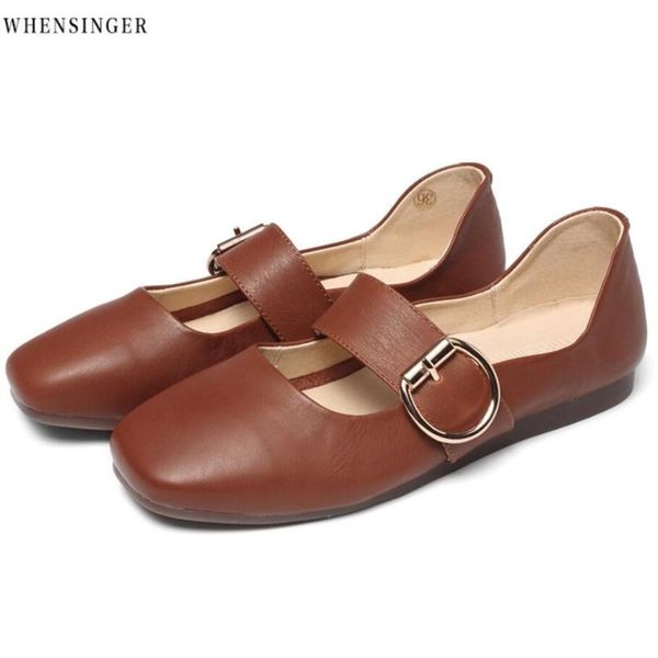 whensinger - women flat shoes loafers genuine leather casual metal buckle flats shoe vintage elegant fashion, Black
whensinger - women flat shoes loafers genuine leather casual metal buckle flats shoe vintage elegant fashion, Black