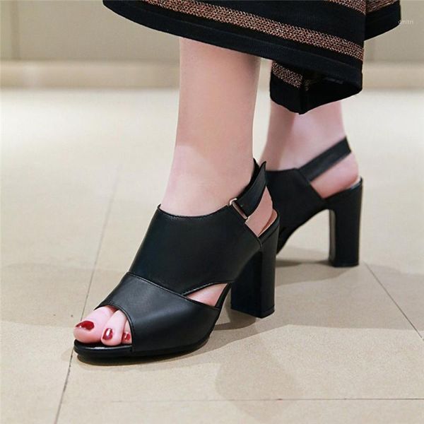 women's sandals summer fish mouth laides belt buckle open-toe high heeled shoes bohemia luxury zapatos de mujer verano1, Black
women's sandals summer fish mouth laides belt buckle open-toe high heeled shoes bohemia luxury zapatos de mujer verano1, Black