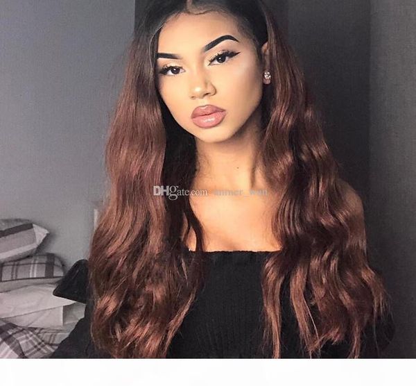 body wave brazilian virgin human hair omber 1b 30# color wig full lace human hair wigs with baby hair, Black;brown
body wave brazilian virgin human hair omber 1b 30# color wig full lace human hair wigs with baby hair, Black;brown