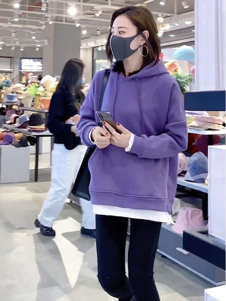 2021 size big female sweater fall and winter new fat sister loose plus velvet coat 0kx2, Black
2021 size big female sweater fall and winter new fat sister loose plus velvet coat 0kx2, Black