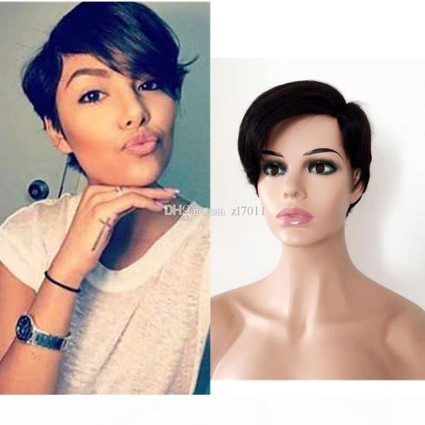short pixie cut side part lace front wigs human hair wigs for black women brazilian virgin hair wig glueless with baby hair, Black;brown
short pixie cut side part lace front wigs human hair wigs for black women brazilian virgin hair wig glueless with baby hair, Black;brown