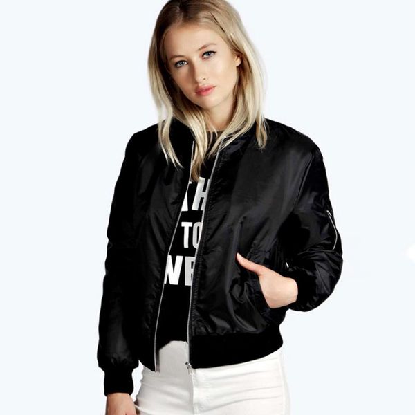women's jackets autumn thin women 2021 basic solid stand collar bomber jacket casual long sleeve slim coat female outerwear, Black;brown
women's jackets autumn thin women 2021 basic solid stand collar bomber jacket casual long sleeve slim coat female outerwear, Black;brown