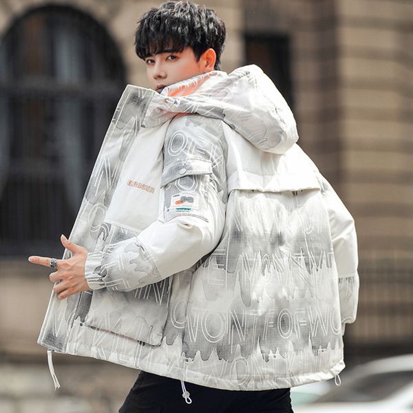 2021 new men's hooded short 90% white duck down autumn and winter et korean fashion thickened tooling, Black
2021 new men's hooded short 90% white duck down autumn and winter et korean fashion thickened tooling, Black