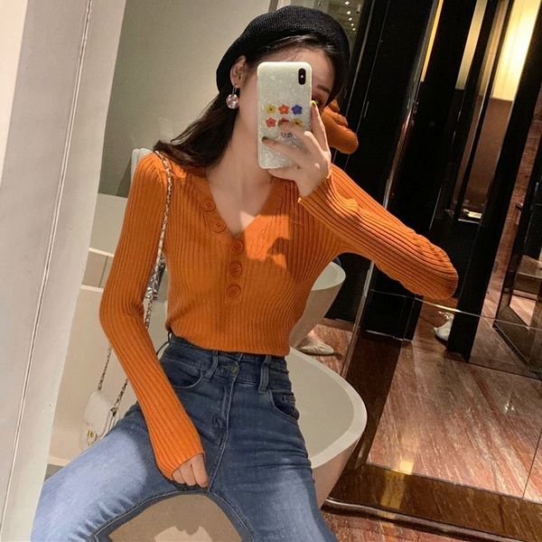 new autumn 2020 all-around solid color v-neck long sleeve slim fit with undershirt knitwear for women
new autumn 2020 all-around solid color v-neck long sleeve slim fit with undershirt knitwear for women