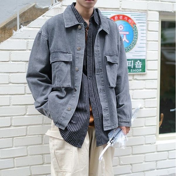 casual denim jacket men's fashion retro multi-pocket tooling denim jackets mens streetwear loose hip hop bomber jacket men, Black;brown
casual denim jacket men's fashion retro multi-pocket tooling denim jackets mens streetwear loose hip hop bomber jacket men, Black;brown