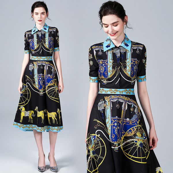elegant evening dress fashion horse carriage print summer fashion midi formal dress for women 3236, White;black
elegant evening dress fashion horse carriage print summer fashion midi formal dress for women 3236, White;black