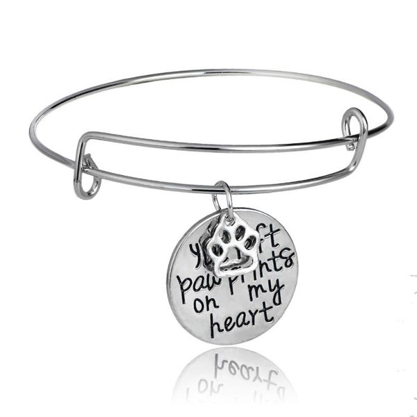 bangle you left prints on my heart charm bracelet pet dog claw footprint bangles retro jewelry women men wristband party gift, Black
bangle you left prints on my heart charm bracelet pet dog claw footprint bangles retro jewelry women men wristband party gift, Black