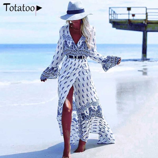 totatoop retro floral print v neck beach dress women 2021 summer boho style flare sleeve sash wrap dress party maxi dresses, Black;gray 
totatoop retro floral print v neck beach dress women 2021 summer boho style flare sleeve sash wrap dress party maxi dresses, Black;gray