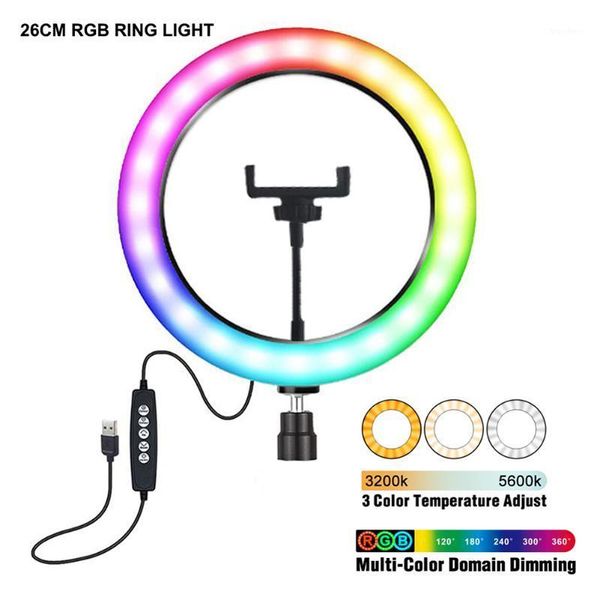 10 inch video lamp dimmable led selfie rgb ring light usb pgraphy light with phone holder for makeup video live studio1
10 inch video lamp dimmable led selfie rgb ring light usb pgraphy light with phone holder for makeup video live studio1