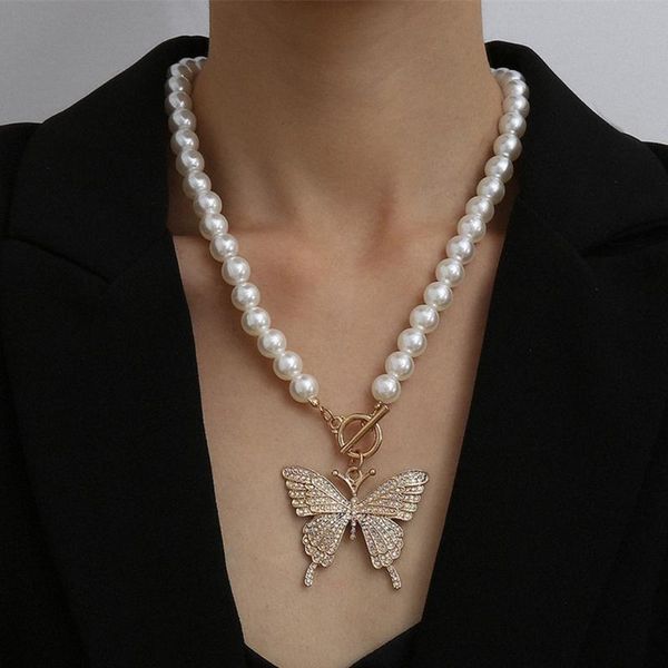 diezi imitation pearls chain big butterfly pendant necklaces choker necklaces women ladies crystal party gift jewelry fashion, Silver
diezi imitation pearls chain big butterfly pendant necklaces choker necklaces women ladies crystal party gift jewelry fashion, Silver