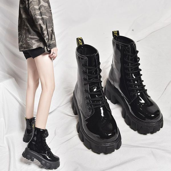 women ankle black leather boots lace-up increased non-slip thick sole shoes 2020 autumn and winter warm comfortable martin boots
women ankle black leather boots lace-up increased non-slip thick sole shoes 2020 autumn and winter warm comfortable martin boots