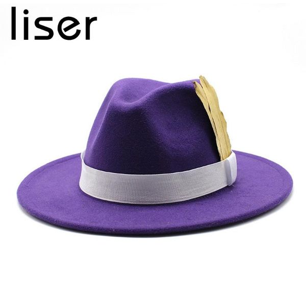 liser four seasons female fedora british style hats jazz caps woolen feather decoration features fashion party outdoor, Blue;gray
liser four seasons female fedora british style hats jazz caps woolen feather decoration features fashion party outdoor, Blue;gray