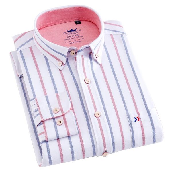 men's casual shirts 100% cotton oxford striped shirt long sleeve regular fit comfortable thick button down patch pocket clothing, White;black
men's casual shirts 100% cotton oxford striped shirt long sleeve regular fit comfortable thick button down patch pocket clothing, White;black