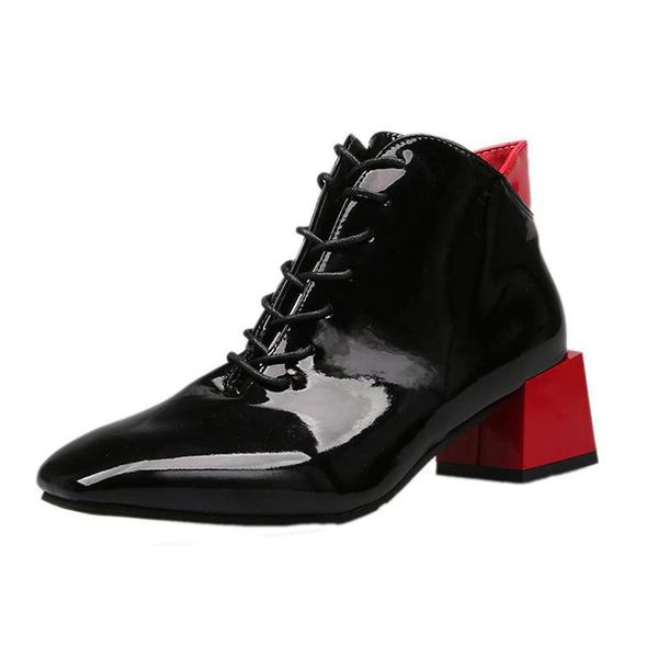 winter luxury designer patent leather ankle boots women fashion patchwork high thick heels martin boots ins ladies lace up shoes, Black
winter luxury designer patent leather ankle boots women fashion patchwork high thick heels martin boots ins ladies lace up shoes, Black