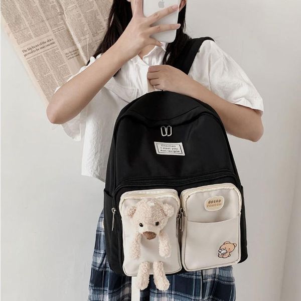 fashion cute bear backpack for girl teen travel school bags large capacity waterproof backpack solid color nylon backpacks 2020
fashion cute bear backpack for girl teen travel school bags large capacity waterproof backpack solid color nylon backpacks 2020