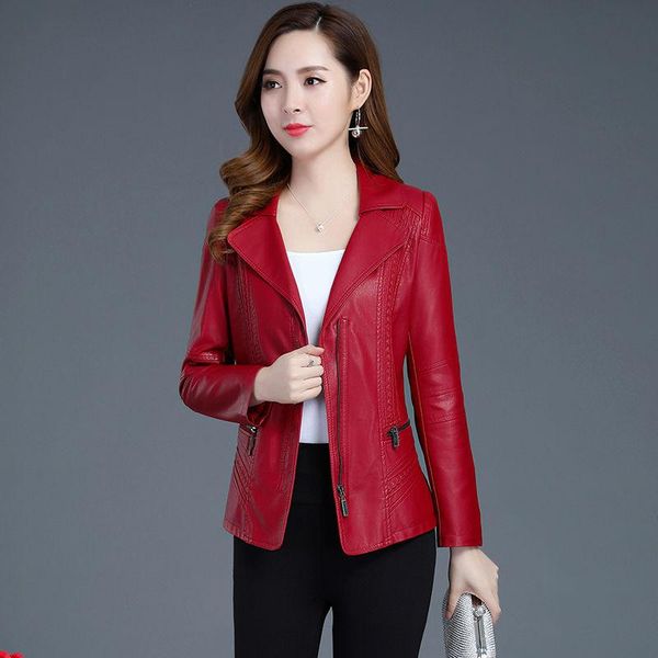 women's leather & faux 6xl plus size women coat 2021 spring and autumn fashion slim short motorcycle jacket, Black
women's leather & faux 6xl plus size women coat 2021 spring and autumn fashion slim short motorcycle jacket, Black