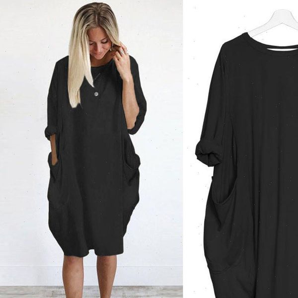 z45 womens loose dress ladies o neck solid color long sleeve casual dresses female plus size dress vestidos, Black;gray
z45 womens loose dress ladies o neck solid color long sleeve casual dresses female plus size dress vestidos, Black;gray