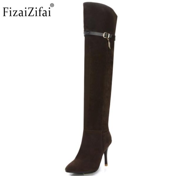 women fashion pointed toe over the knee boots thin high heel shoes woman brand buckle strap zipper botas size 34-43, Black
women fashion pointed toe over the knee boots thin high heel shoes woman brand buckle strap zipper botas size 34-43, Black