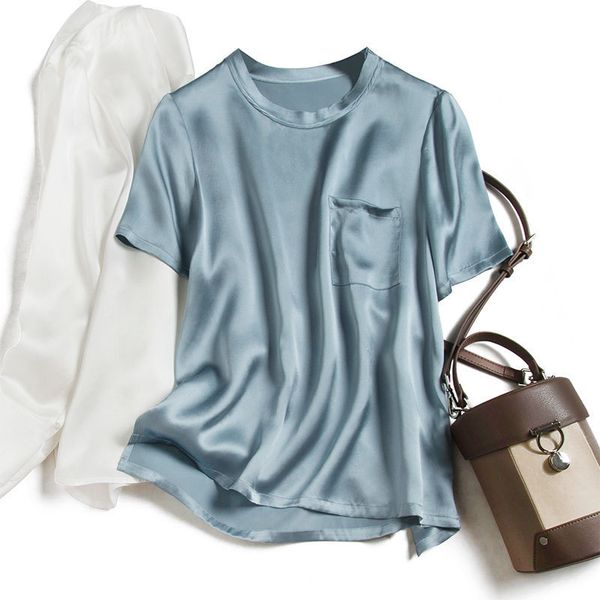 2020 god novo has render satin sleeve short t shirt c0480 silk pocket decoration 7m57, White
2020 god novo has render satin sleeve short t shirt c0480 silk pocket decoration 7m57, White